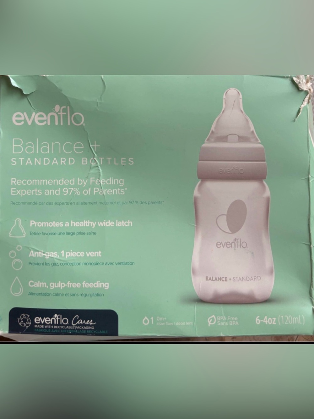 Balance+ Standard Baby Bottle - White